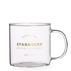 ISO Starbucks Seattle Pike Place Clear Glass Mug